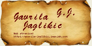 Gavrila Jaglikić vizit kartica